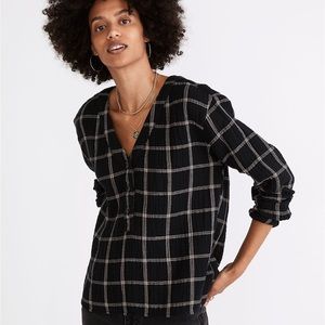 Madewell Lightspun Evert Top in Windowpane